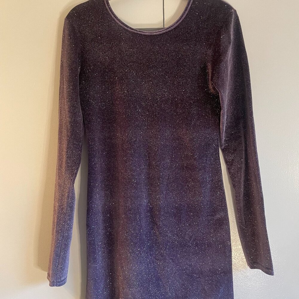 NWOT Topshop Glitter Bodycon Stretch Dress Scoop Back - Size 8